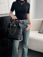 CHANEL MASTER SHOPPING BAG CALFSKIN & GOLD-TONE METAL BLACK  33*29*11cm - Image 2