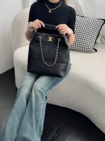 CHANEL MASTER SHOPPING BAG CALFSKIN & GOLD-TONE METAL BLACK  33*29*11cm - Image 4