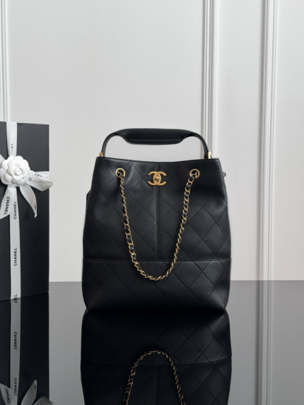 CHANEL MASTER SHOPPING BAG CALFSKIN & GOLD-TONE METAL BLACK  33*29*11cm