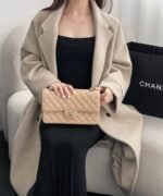 CHANEL MASTER CLASSIC FLAP CF SILVER METAL FLAP DIAMOND LEATHER CHAIN BAG 25.5*15.5*6.5cm - Image 3