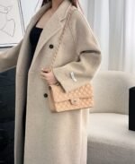 CHANEL MASTER CLASSIC FLAP CF SILVER METAL FLAP DIAMOND LEATHER CHAIN BAG 25.5*15.5*6.5cm - Image 4