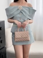 CHANEL MASTER CAVIAR QUILTED MINI COCO HANDLE FLAP 24*14*10cm - Image 4