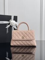 CHANEL MASTER CAVIAR QUILTED MINI COCO HANDLE FLAP 24*14*10cm