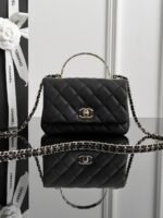CHANEL MASTER  25s handle CF artistic buckle black   18*12*6.5cm