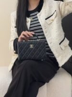 CHANEL MASTER  24k Black Box Chain Makeup Bag 18*12*6.5cm - Image 2