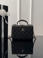 CHANEL MASTER  24k Black Box Chain Makeup Bag 18*12*6.5cm