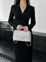 CHANEL MASTER  25p flap bag 27 gray-gold clasp 27*16*7.5cm - Image 2