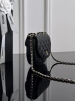 CHANEL CAMBON  25p Enamel Semi-circle Bag - Light Gold Buckle Enamel 16*14*6.5cm - Image 5