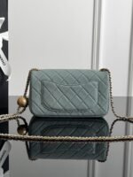 CHANEL MASTER MINI FLAP BAG SHINY LANBSKIN IN BLACK  20*13*7cm - Image 6