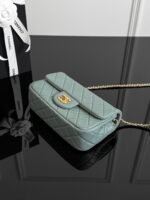 CHANEL MASTER MINI FLAP BAG SHINY LANBSKIN IN BLACK  20*13*7cm - Image 7