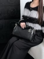 CHANEL MASTER  Silver Rod Hobo Little Black 30*21*11cm - Image 2