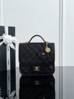 CHANEL MASTER 25B Four-Leaf Clover Black 22*19.5*7cm