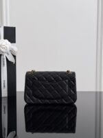 CHANEL MASTER MINI FLAP BAG SHINY LANBSKIN IN BLACK  20*13*7cm - Image 5