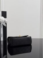 CHANEL MASTER MINI FLAP BAG SHINY LANBSKIN IN BLACK  20*13*7cm - Image 7