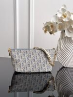 Dior Hobo Star Emblem Coconut Grass Grid Lunch Box Bag 22*14.5*10cm - Image 6