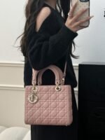 Dior Lady Diana Five Grid Deep Pink 24x11x20cm - Image 2