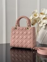 Dior Lady Diana Five Grid Deep Pink 24x11x20cm - Image 6
