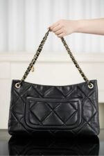 Chanel 25K hobo bag in black gold lambskin 38*26*11cm - Image 6