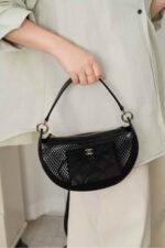 Chanel 25SS Hollow-Out Tulle Crescent Moon Bag Small Size 15*22*6cm - Image 4