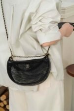Chanel 25SS Hollow-Out Tulle Crescent Moon Bag Small Size 15*22*6cm - Image 2