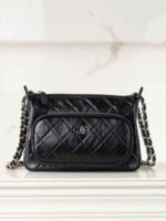 Chanel 25C early spring new camera bag in black and gold 21*7.5*15cm