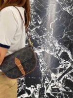 CELINE FOLCO double strap saddle bag 20*14*5cm - Image 3